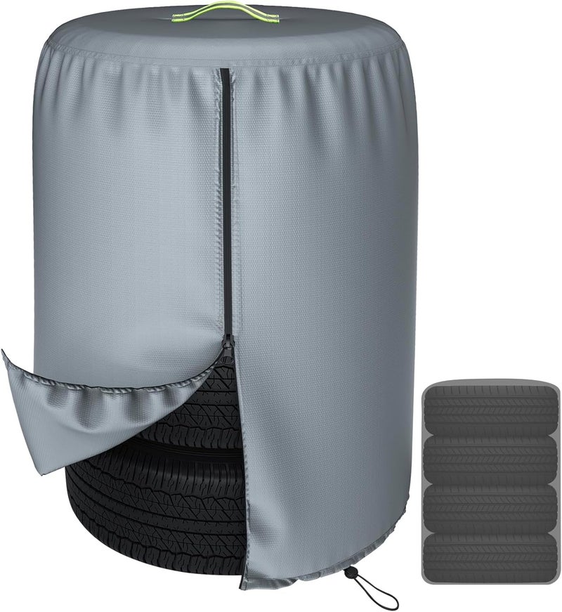 Tuszom Durable 600D Tire Storage Bag,Large Tyre Dust Protective Cover with Waterproof Zipper, Spare Stack Storage Tire Cover for Indoor/Outdoor Use,Universal Fits Trucks,SUV,Jeep,Car,Trailer,RV,Camper Wheels - Image 1